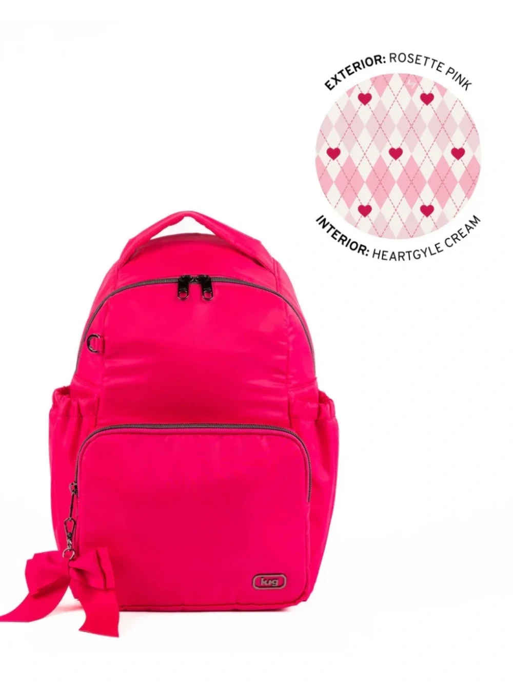 Lug Pattycake Backpack with Bow Rosette Pink